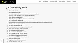Juo Loans Privacy Policy - CURO