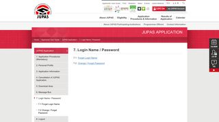 7. Login Name / Password - JUPAS Application - Applicants' User ...