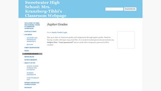 Jupiter Grades - Sweetwater High School: Mrs. Kranzberg-Tihhi's ...