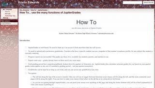 How To... use the many functions of JupiterGrades - Kristin Edwards