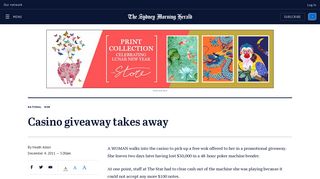 Casino giveaway takes away - Sydney Morning Herald