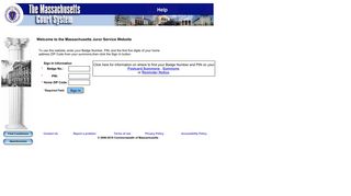 Juror Service Website - Commonwealth of Massachusetts - Login