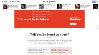 Will You Be Seated on a Jury? - The New York Times - NYC