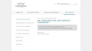 Am I required for jury service tomorrow? | Court Services Victoria