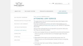 Attending jury service | Court Services Victoria