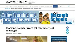 Macomb County jurors get reminder text messages | Nation and World ...