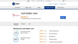 Working at Just better care: Australian reviews - SEEK