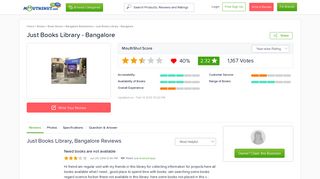 JUST BOOKS LIBRARY - BANGALORE Reviews, Book Shop, JUST ...