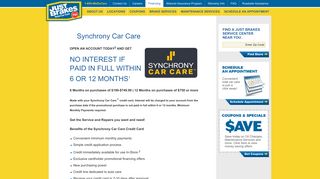 Synchrony Car Care Financing | Just Brakes | Total Car Care Centers