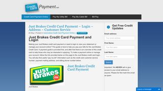 Just Brakes Credit Card Payment - Login - Address - Customer Service