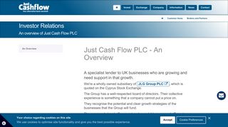 Just Cash Flow PLC | Investor | Home