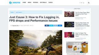Just Cause 3: How to Fix Logging in, FPS drops and Performance Issues