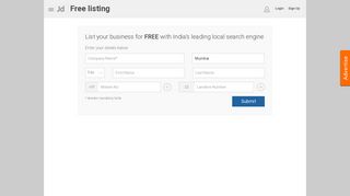 Free Listing - Just Dial - List In Your Business For Free