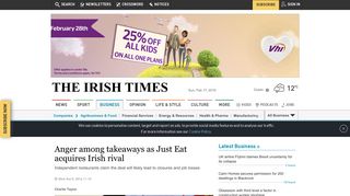 Anger among takeaways as Just Eat acquires Irish rival - The Irish Times