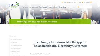 Mobile App for Texas Residential Customers - Just Energy