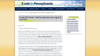E-rate EPC Portal – Did You Receive Your Log-In E-mail Yet? | E-rate ...