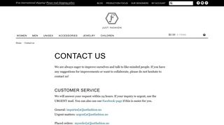 Contact us - Just Fashion