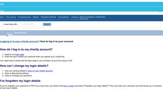 How to log in to your account – JustGiving Charity Support