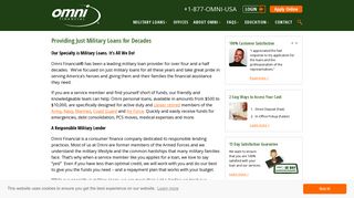 Providing Just Military Loans for Decades - Omni Financial®