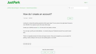 How do I create an account? – JustPark | Help and Support