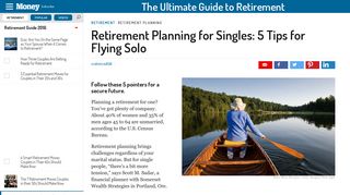 Retirement Planning for Singles: 5 Tips for Flying Solo | MONEY
