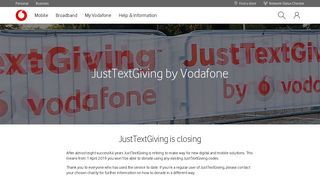 Donate to charity by text with JustTextGiving from Vodafone