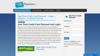 Just Tires Credit Card Payment - Login - Address - Customer Service