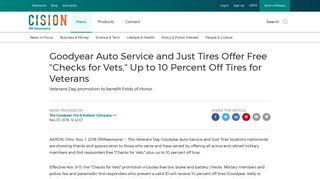 Goodyear Auto Service and Just Tires Offer Free 