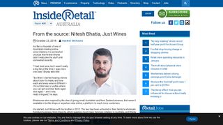 From the source: Nitesh Bhatia, Just Wines - Inside Retail