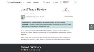 Just2Trade Review | StockBrokers.com