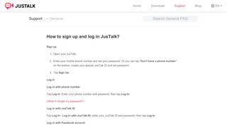 JusTalk - How to sign up and log in JusTalk?