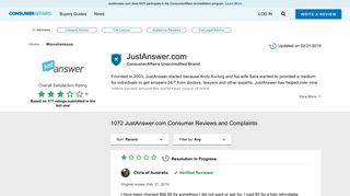 Top 1,038 Reviews and Complaints about JustAnswer.com