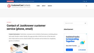Contact of JustAnswer customer service (phone, email) | Customer ...