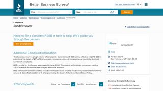 JustAnswer | Complaints | Better Business Bureau® Profile