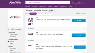 50% Off JustFab Canada Coupon, Promo Codes - RetailMeNot