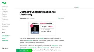 JustFab's Checkout Tactics Are JustShady | TechCrunch