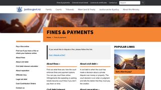 Fines & payments | New Zealand Ministry of Justice