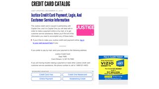 Justice Credit Card Payment, Login, and Customer Service ...