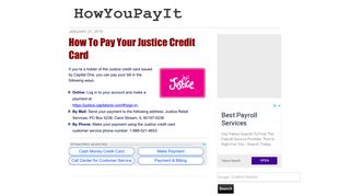 How To Pay Your Justice Credit Card - HowYouPayIt
