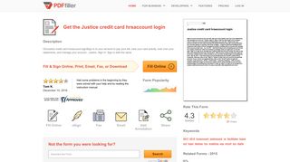 Fillable Online Justice credit card hrsaccount login Fax Email Print ...