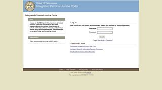 Log In – Integrated Criminal Justice Portal