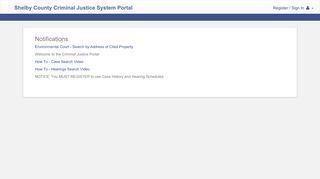 Shelby County Criminal Justice System Portal