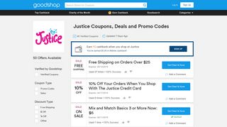 40% Off Justice Coupons, Promo Codes, Feb 2019 - Goodshop