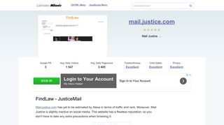 Mail.justice.com website. FindLaw - JusticeMail.
