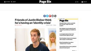 Friends of Justin Bieber think he's having an 'identity crisis' | Page Six