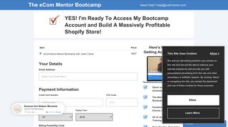 Justin Cener's eCommerce Bootcamp Sign Up - ClickFunnels