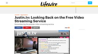 Justin.tv: Looking Back on the Free Video Streaming Service - Lifewire