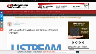 Ustream, Justin.tv, Livestream, and Bambuser: Streaming Unplugged ...