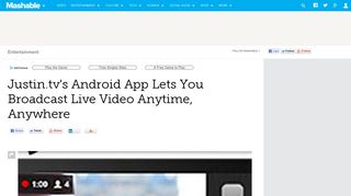 Justin.tv's Android App Lets You Broadcast Live Video Anytime ...