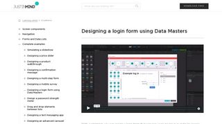 Designing a login form using Data Masters - Justinmind